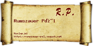 Rumszauer Pál névjegykártya
